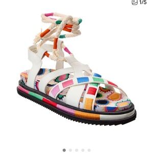 NWT Farm Rio Sunset Anatomic Sandals with back tie